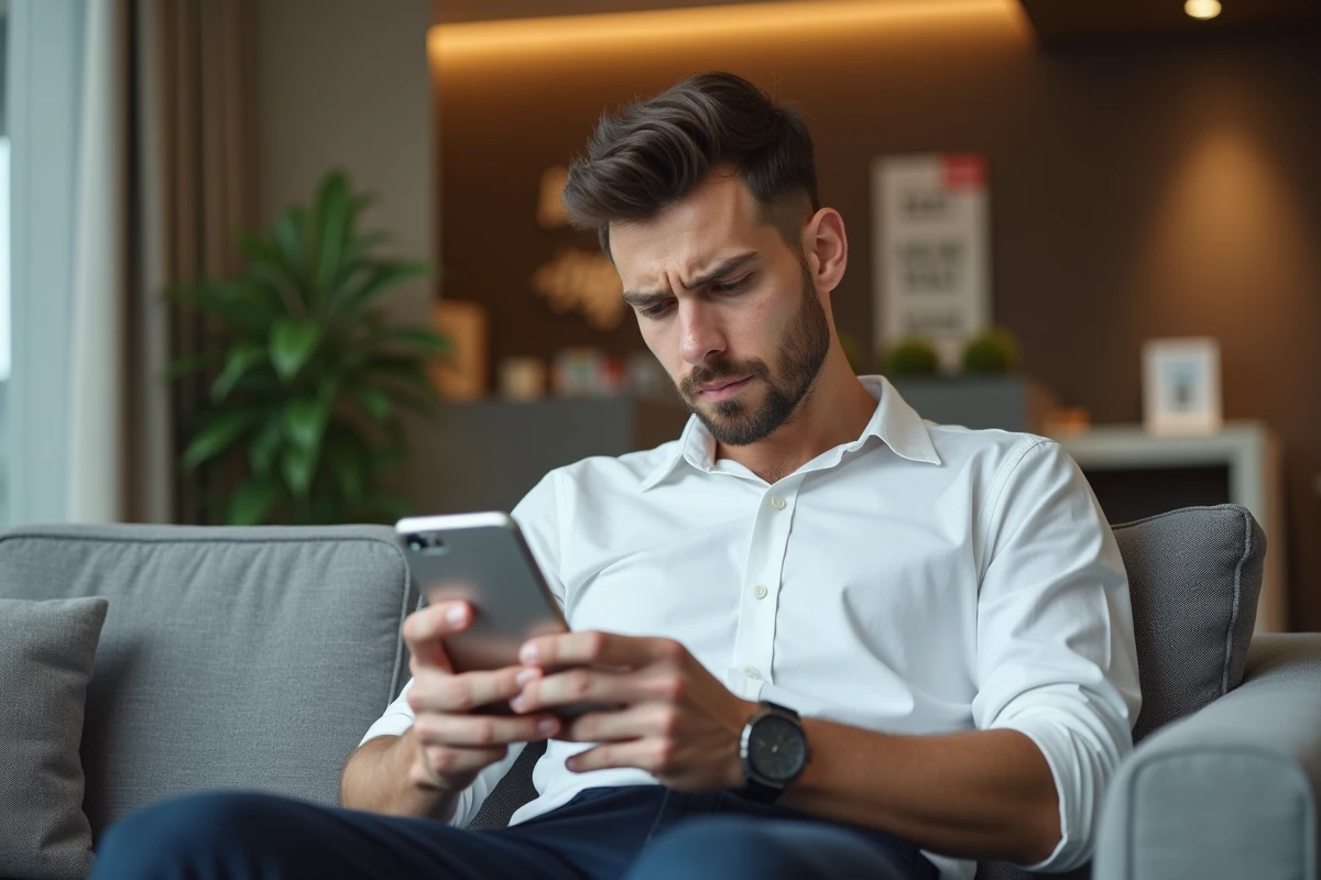 Homme dans un lobby d