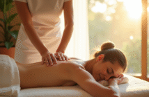 Séance de massage dans un spa lumineux et apaisant