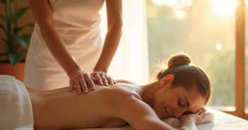 Séance de massage dans un spa lumineux et apaisant